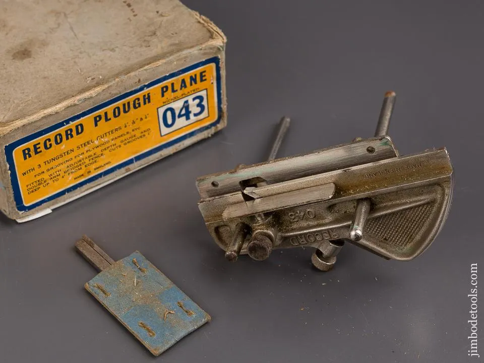 100% Complete RECORD No. 043 Plough Plane in Original Box - 86394