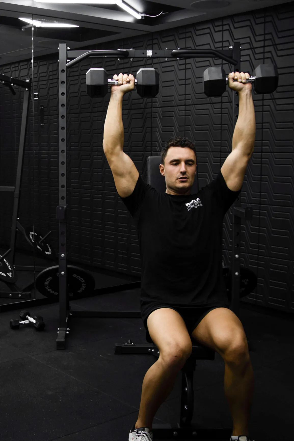 12.5kg Body Iron Commercial Rubber Hex Dumbbell Pair