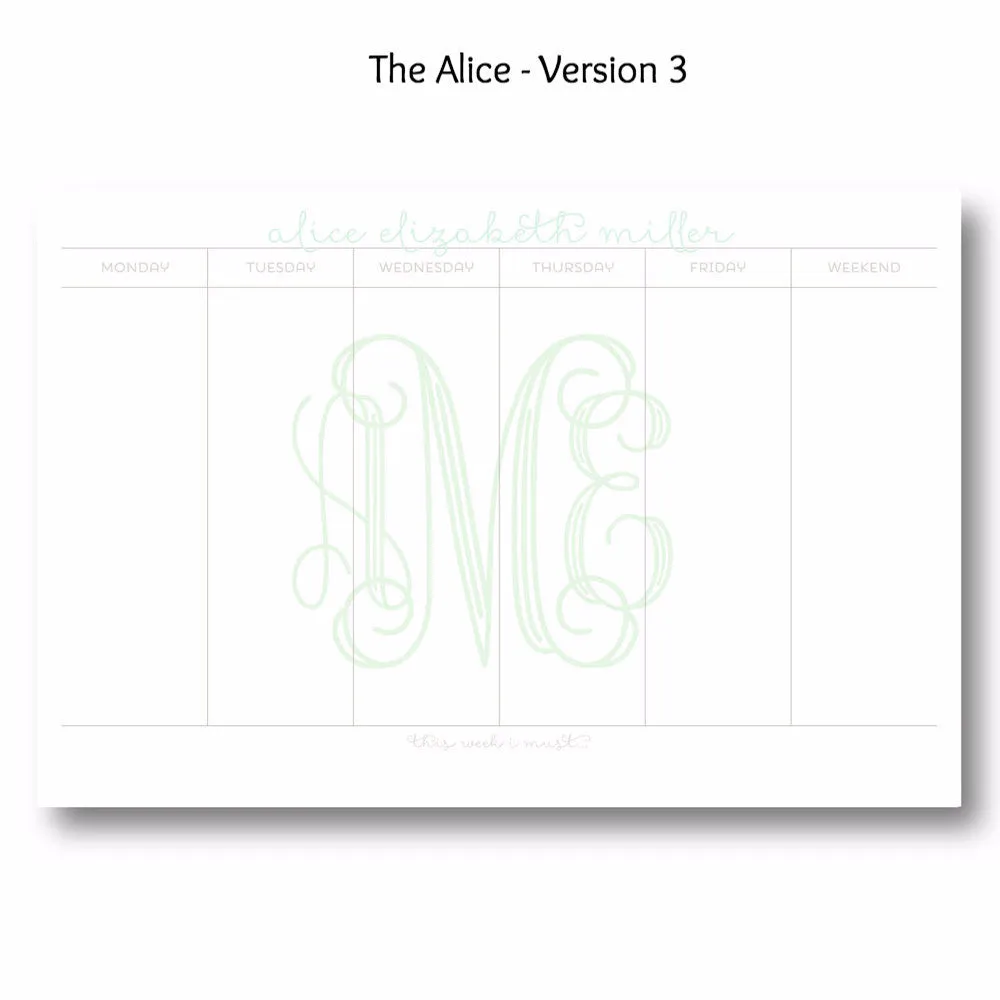 Alice - Personalized Desk Pad