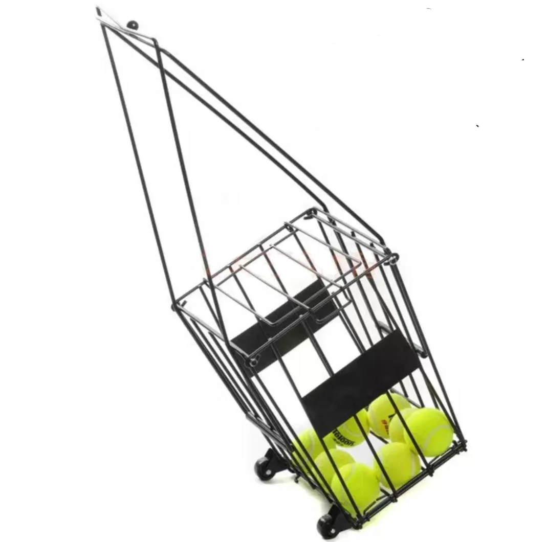 AMB Sports 72 Tennis Ball Pick up Hopper Portable Tennis Ball Stand with Basket