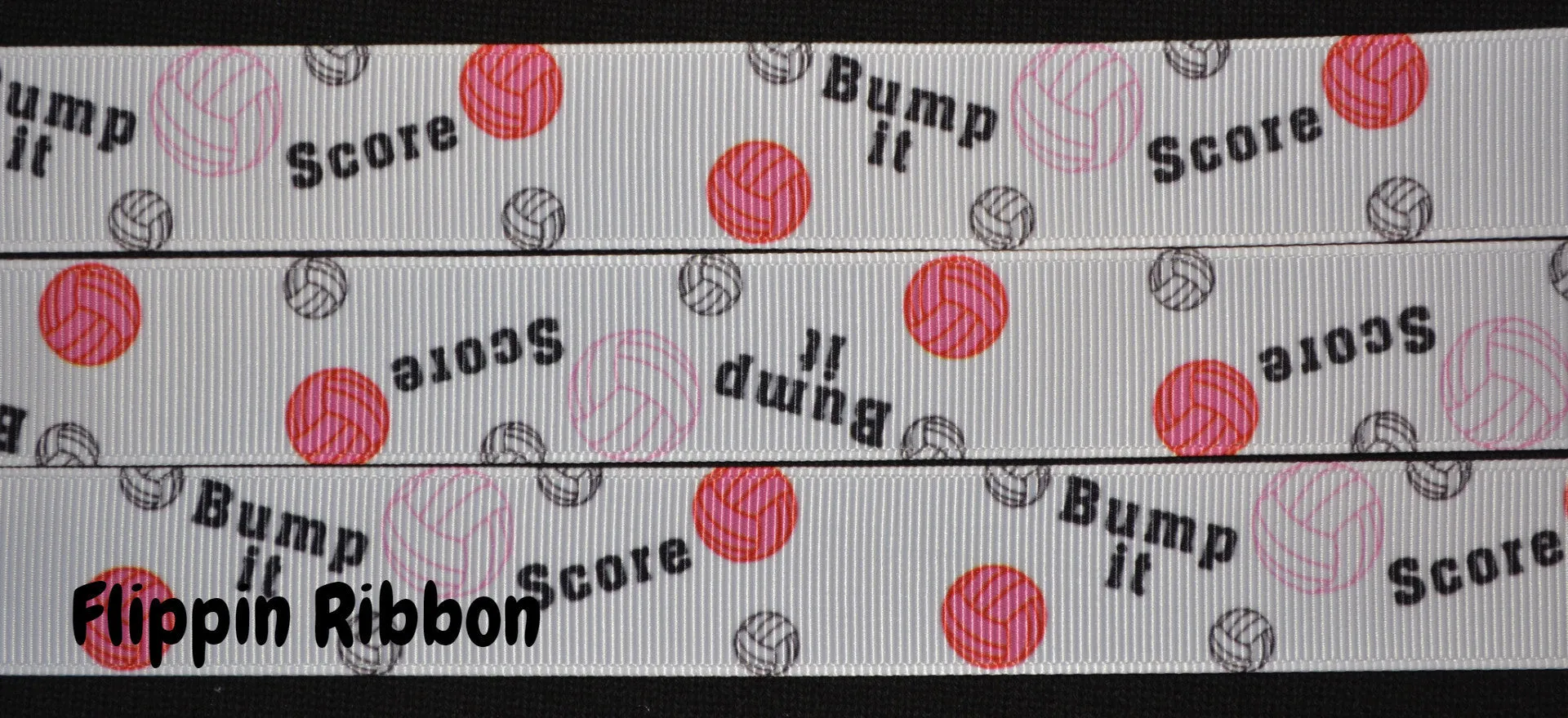 Bump It Volleyball Ribbon - 7/8 inch Printed Grosgrain