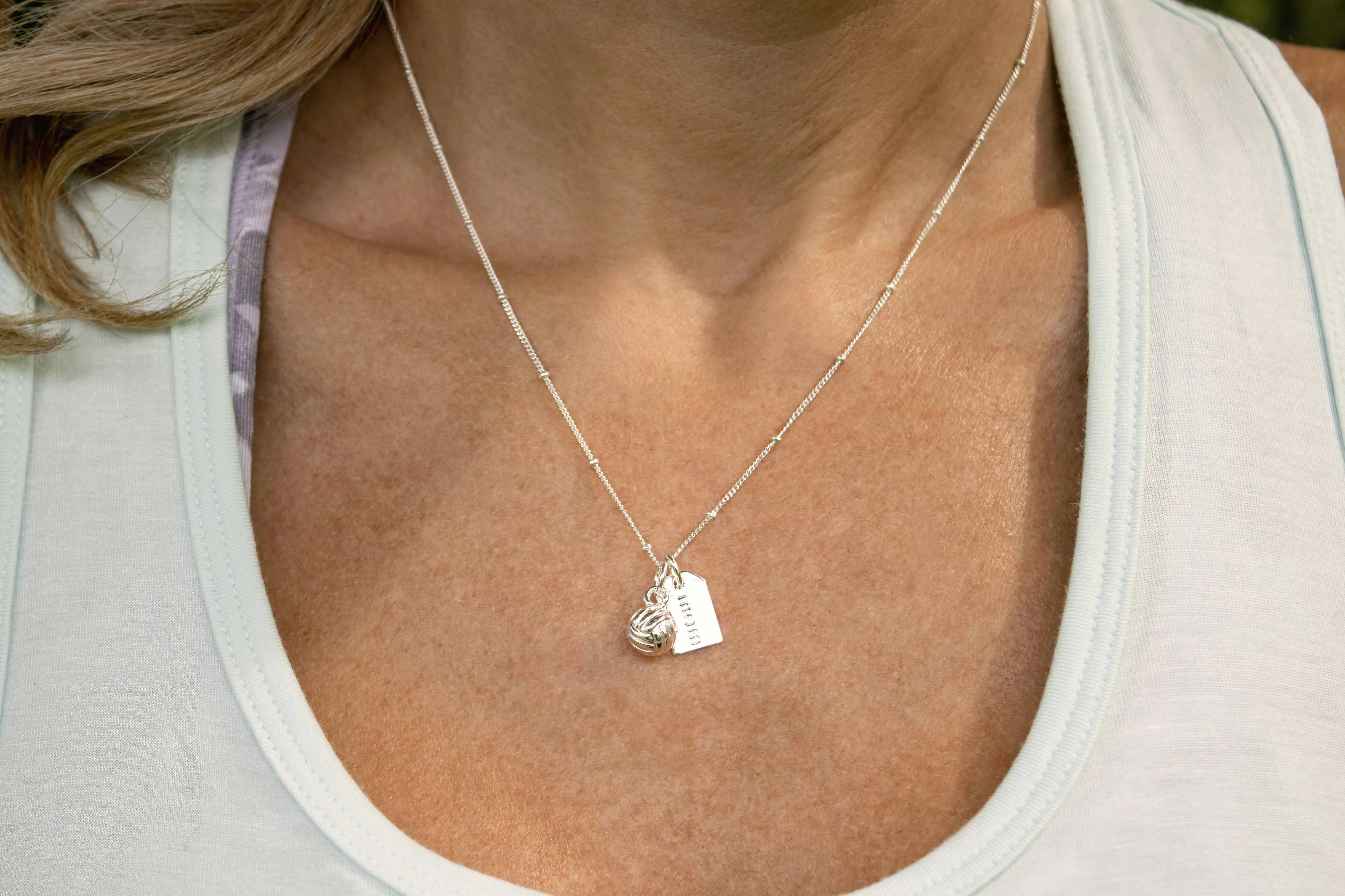 CC Sport Volleyball Mom Double Charm Necklace and Earrings Gift Set