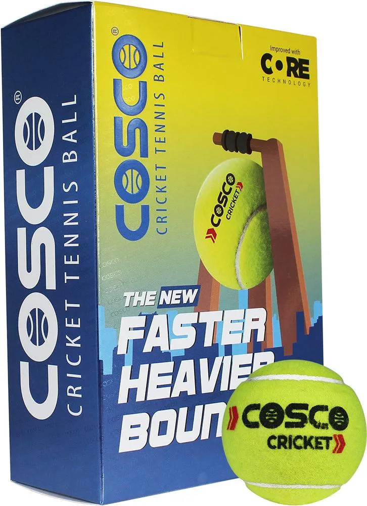 Cosco Light Cricket Tennis Ball (Pack of 6) | KIBI Sports