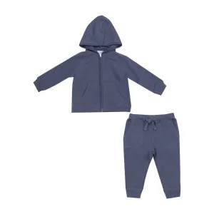 Footballs Inky Blue French Terry - Hoodie & Jogger
