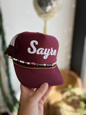 Game Day Beaded Band // Maroon & White