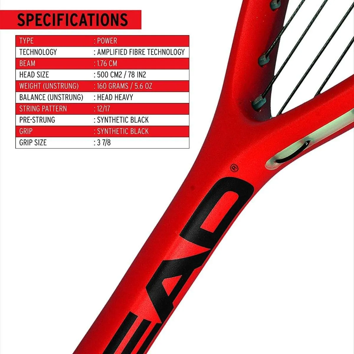 HEAD Cyber Tour Squash Racquet - Navy/Red