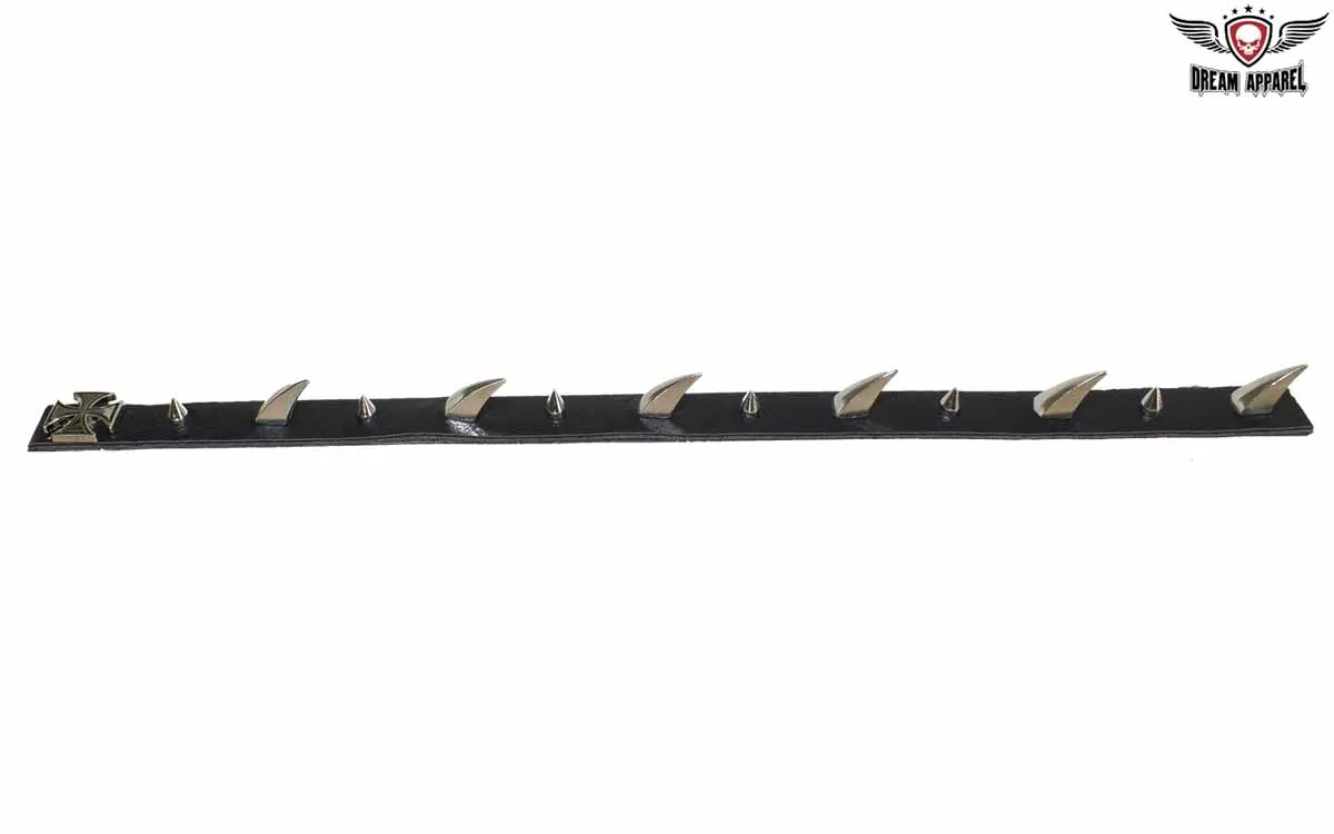 Helmet Spike Strip With Dual Style Spikes And Iron Cross