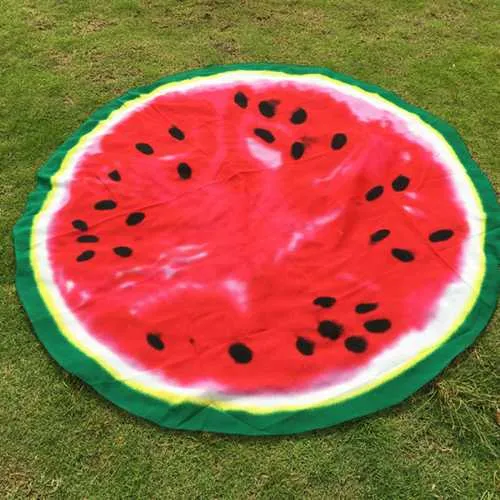 IPRee?? Yoga Mat Beach Blanket Food Pattern Round Throw Beach Towel Sunscreen Shawl Tapestry Wall Hanging