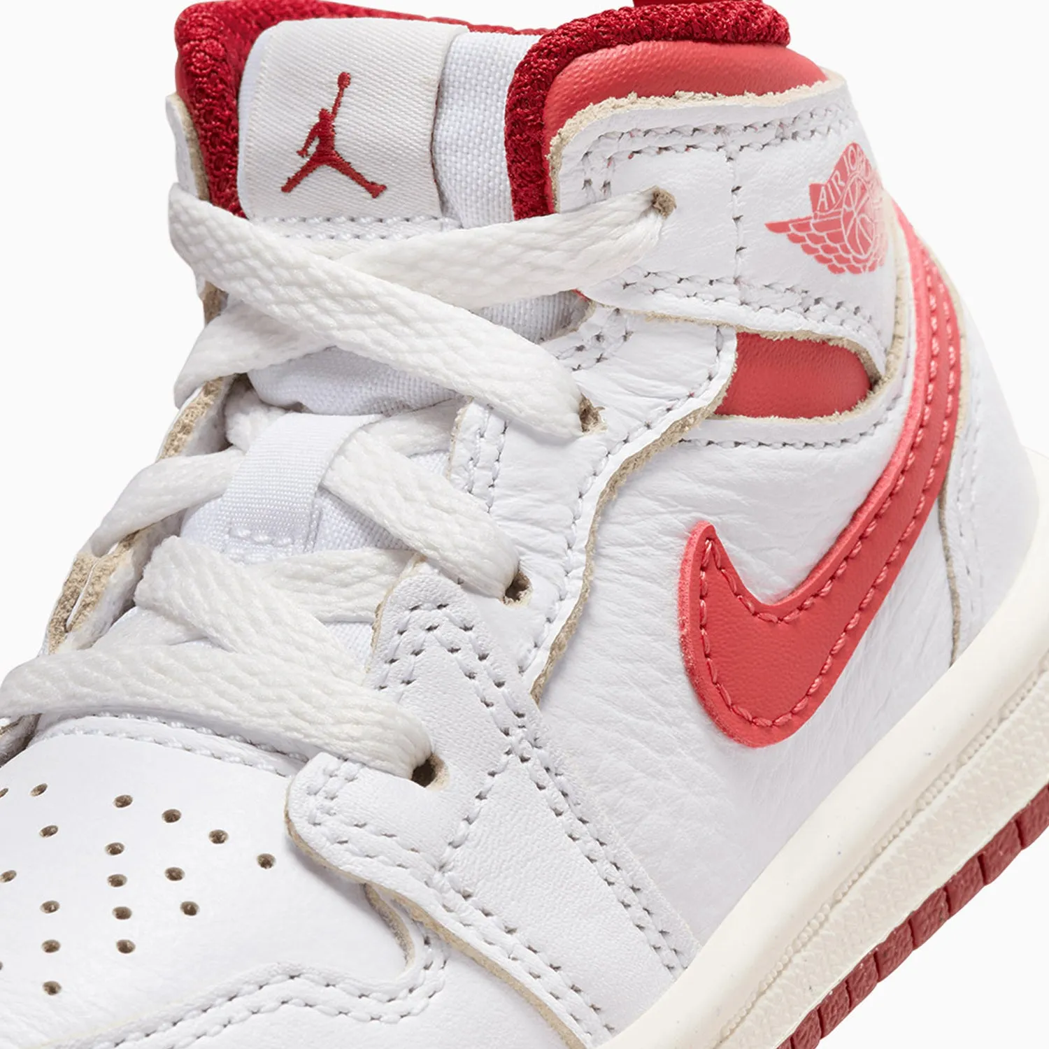 Kid's Air Jordan 1 Mid SE "White Dune Red" Toddlers