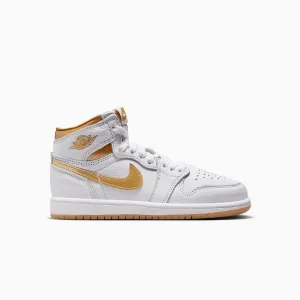 Kid's Air Jordan 1 Retro High OG "Metallic Gold" Pre School