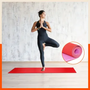 Kriya Classic Yoga Mat | Red & Pink (Size: 24” x 72” Thickness: 8mm)