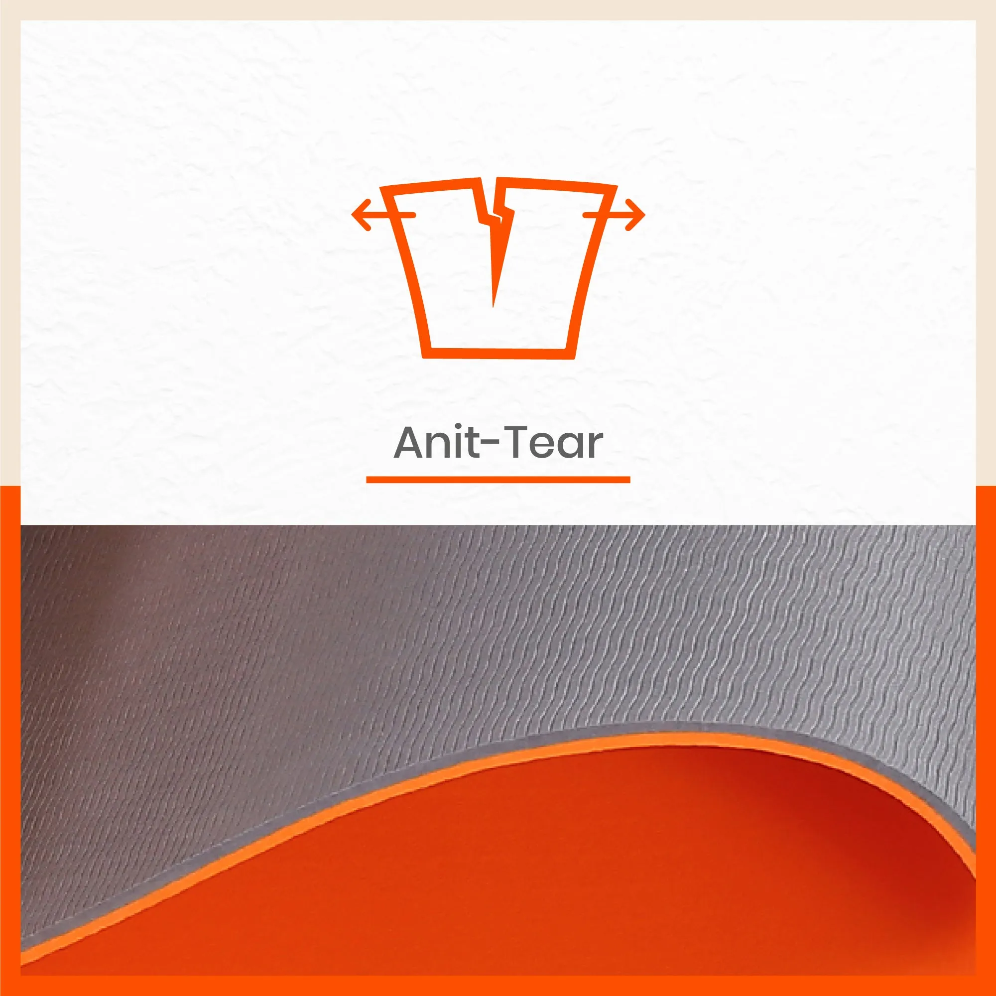 Moksh Premium Yoga Mat | Orange & Grey (Size: 24” x 72” Thickness: 8mm)
