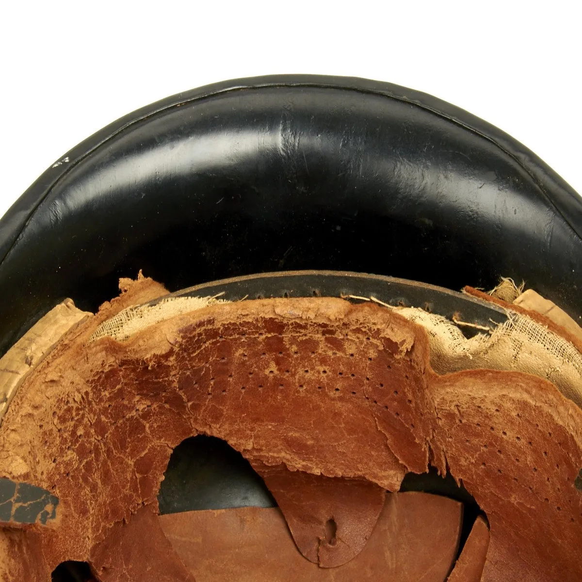 Original German WWII M1934 Fire Police Helmet with Aluminum Comb - Feuerwehr Helmet