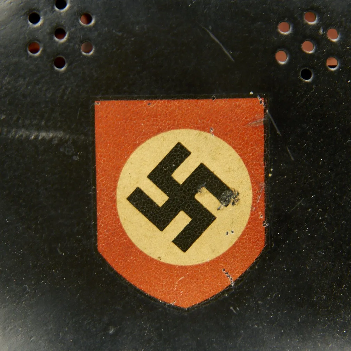 Original German WWII M1934 Fire Police Helmet with Aluminum Comb - Feuerwehr Helmet