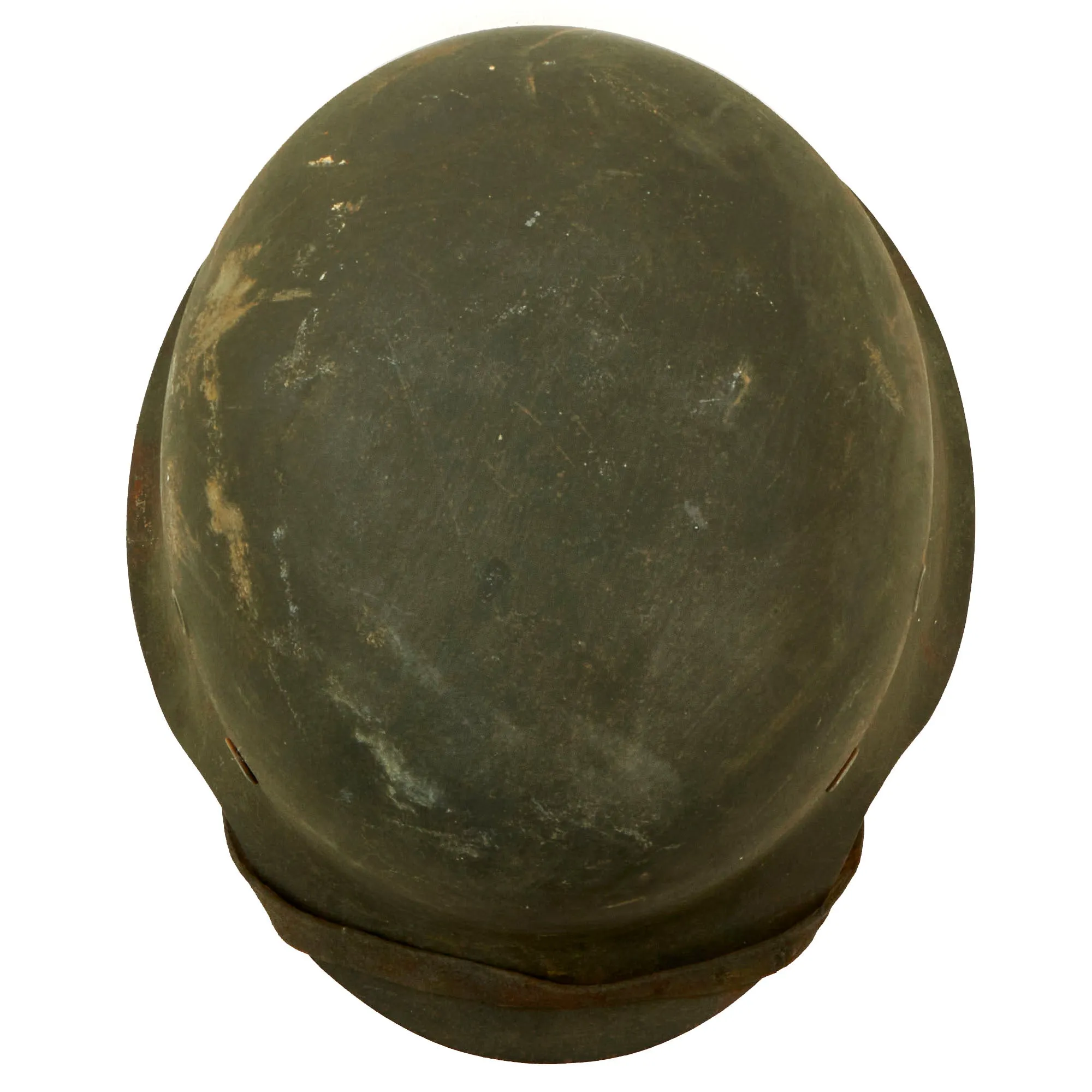 Original German WWII Texture Painted M42 Army Heer No Decal Size 66 Helmet with 57cm Liner & Chinstrap - Rare Unknown Maker “vL”