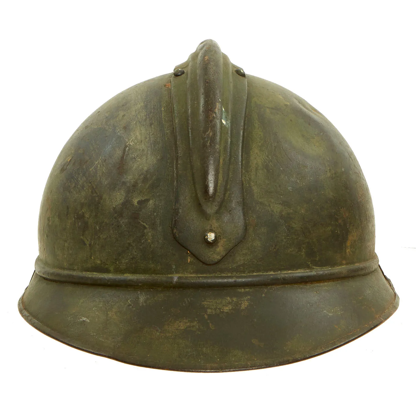 Original Rare Russian WWI 1st Issue M-1915 French Adrian Helmet with Russian Plate