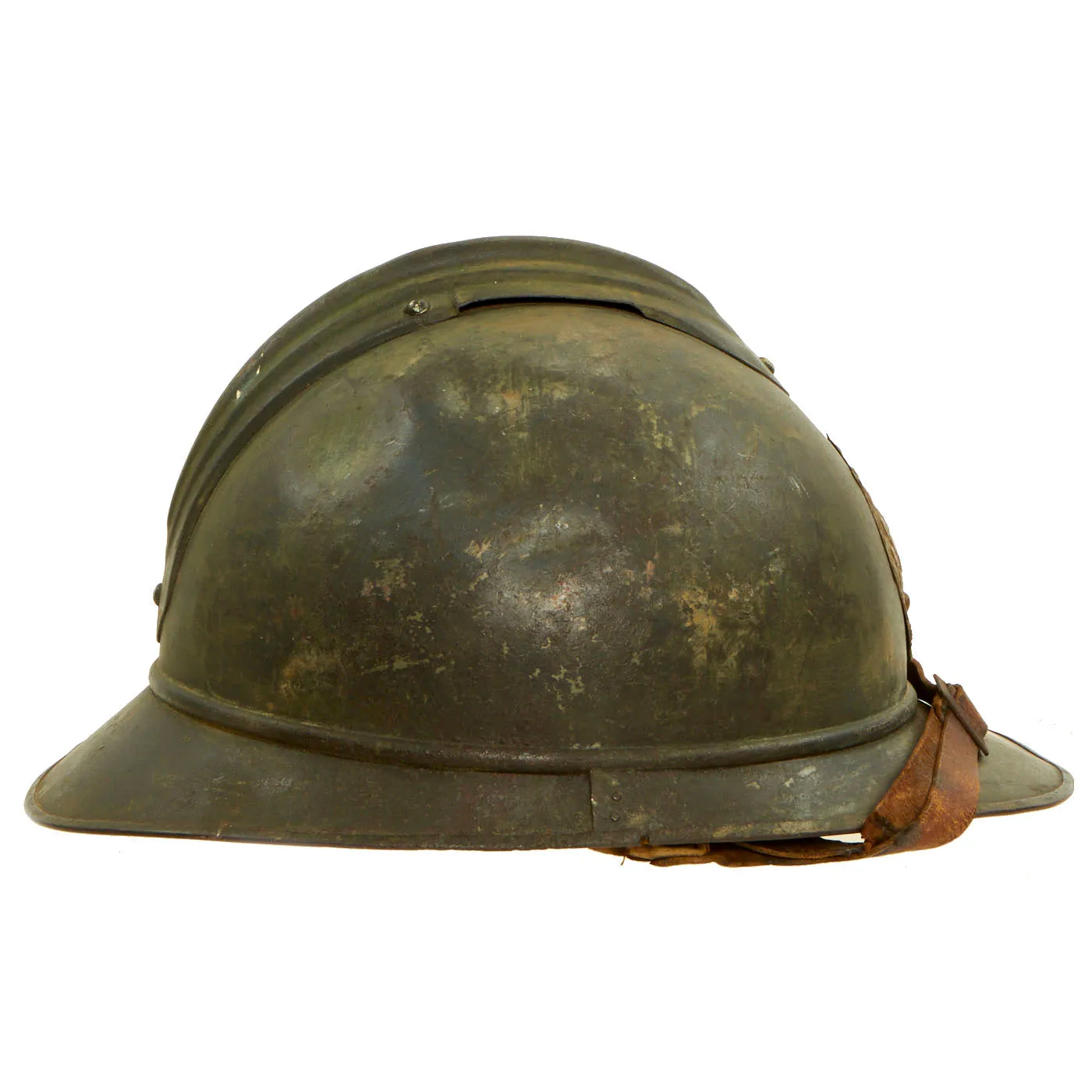 Original Rare Russian WWI 1st Issue M-1915 French Adrian Helmet with Russian Plate