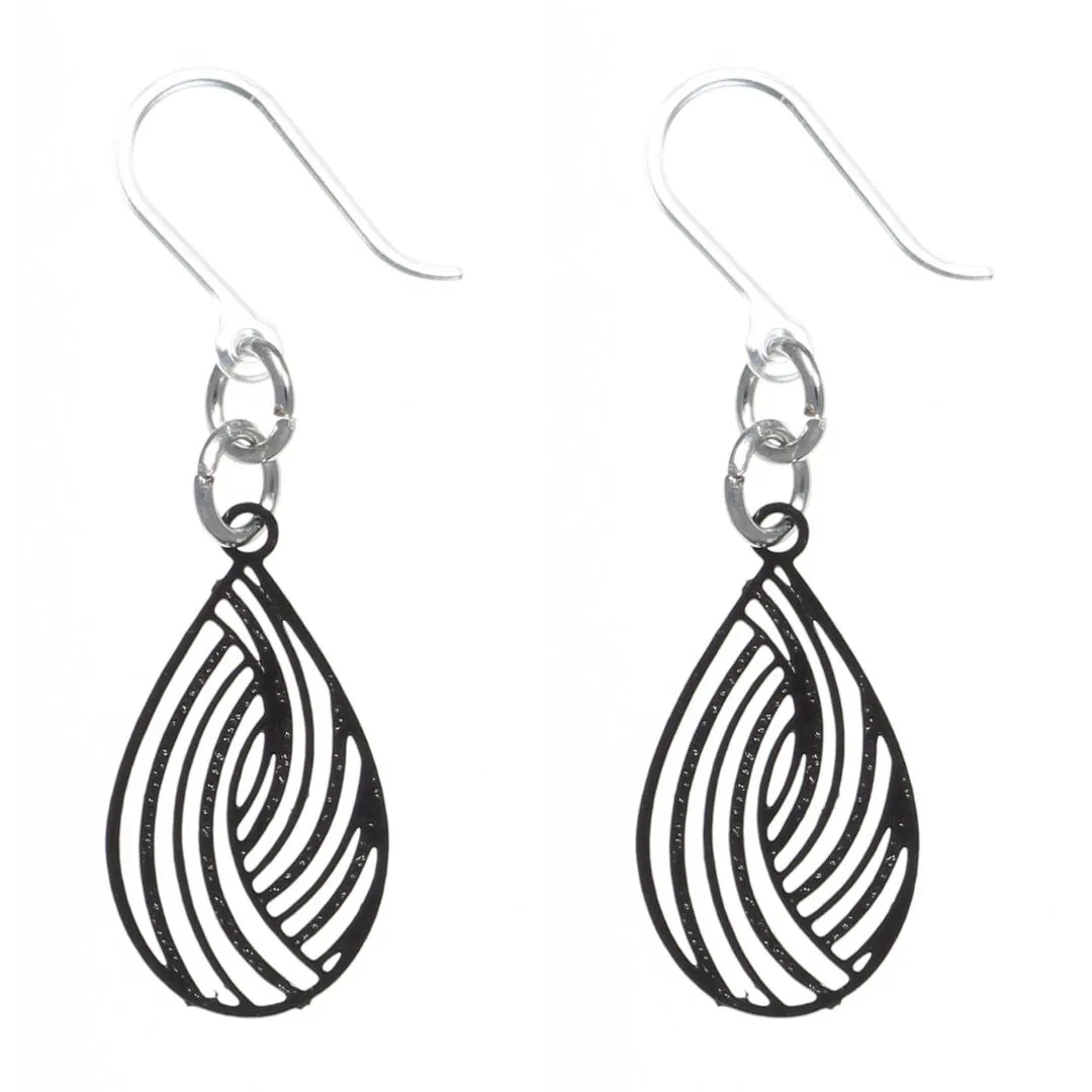 Petite Teardrop Swirl Dangles Hypoallergenic Earrings for Sensitive Ears Made with Plastic Posts