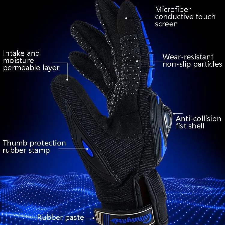 Riding Tribe MCS-17 Motorcycle Gloves Touch Screen Outdoor Riding Gloves, Size: L(Orange)