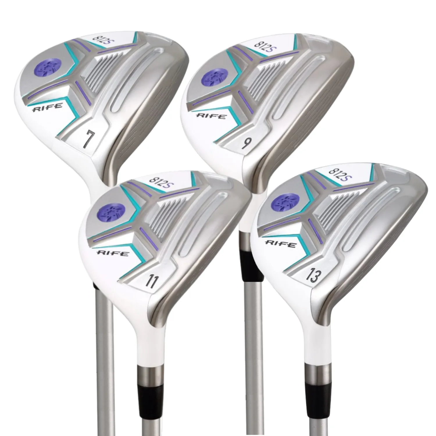 Rife Golf 812s New Offset #7   #9  #11  #13 Lady Fairway Metal Wood RH Clubs Set Premium Ultra Forgiving Ladies Flex Graphite Shaft with Tour Velvet Grip   Headcovers