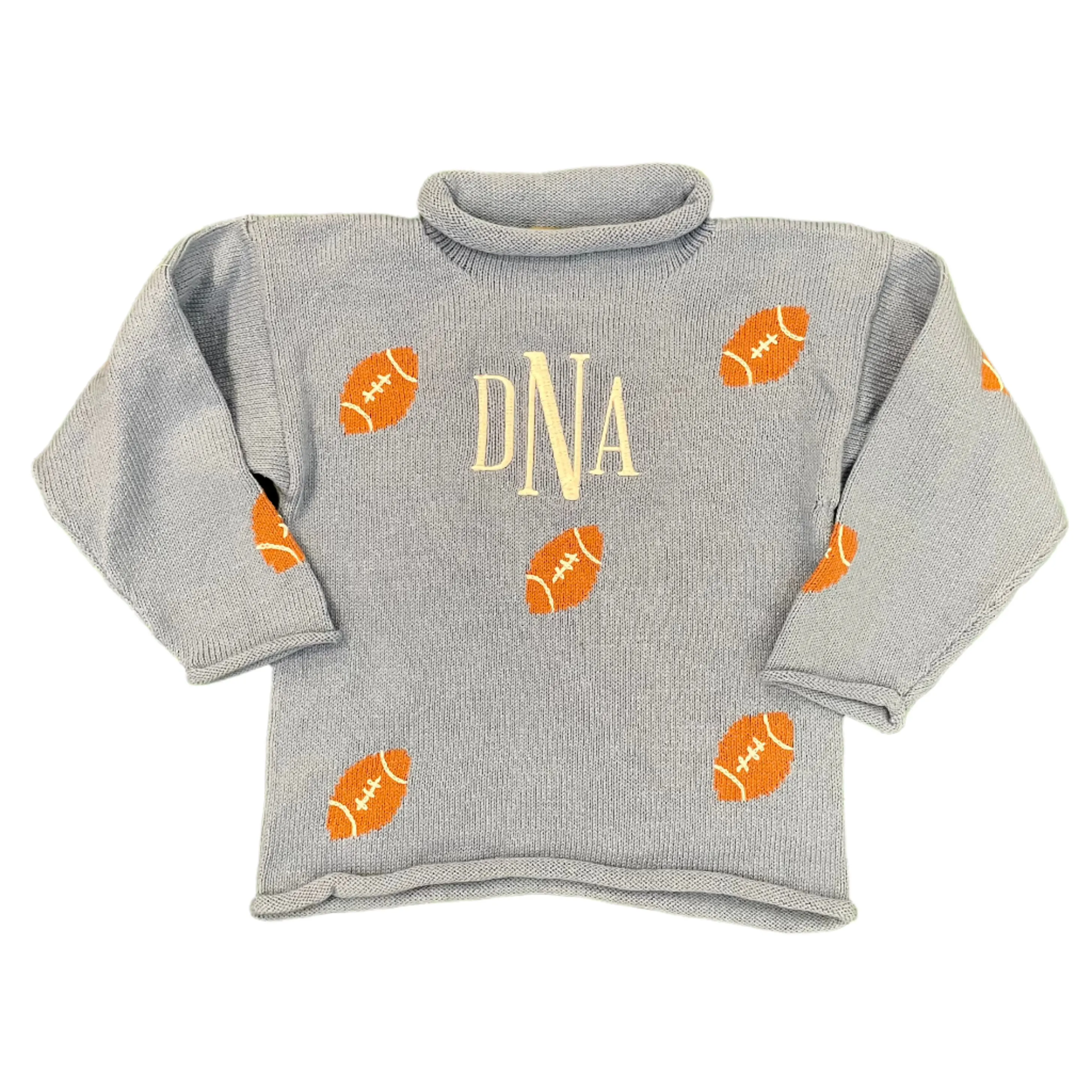 Roll Neck Sweater with Footballs