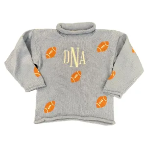 Roll Neck Sweater with Footballs
