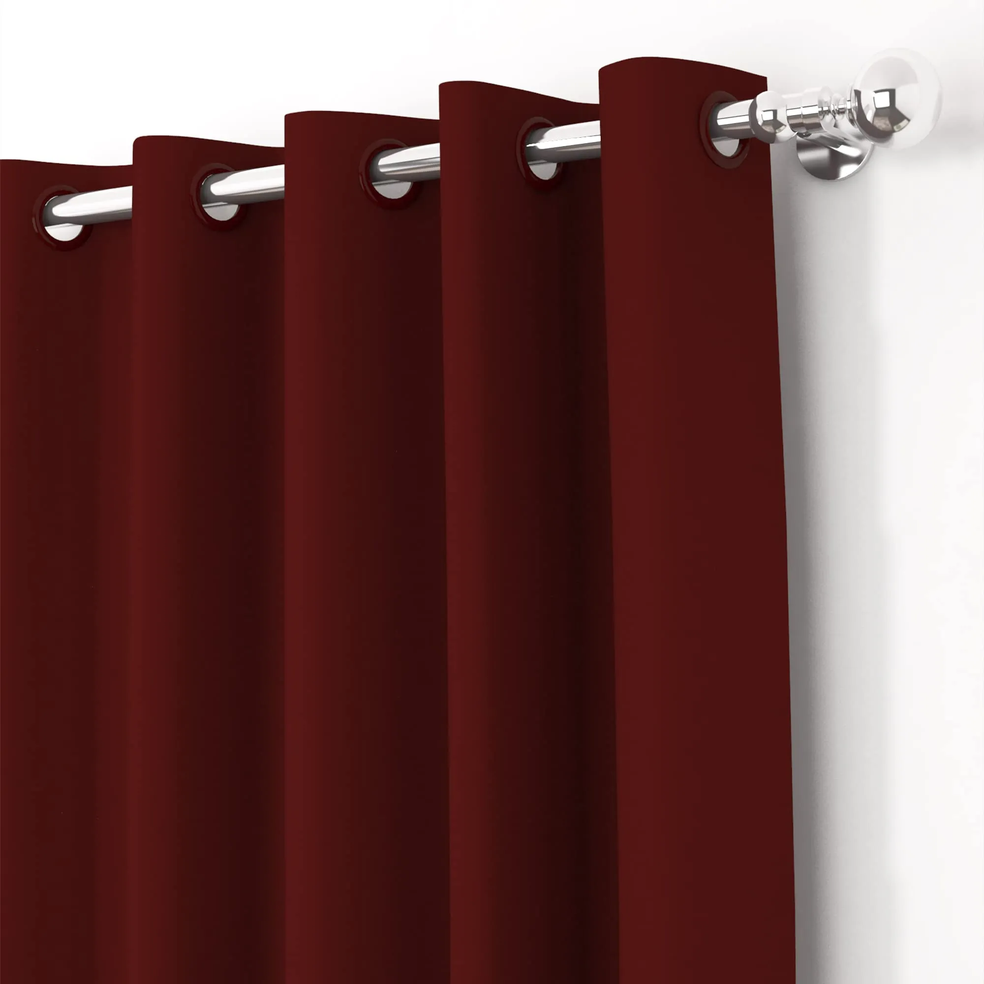 Story@Home Blackout Curtains 5 feet Long Set of 1 Room Darkening Window Curtain Plain, Maroon