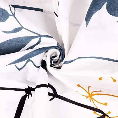 Story@Home Super-Soft Beautiful Tropical Patterns Vibrant Colors 100% Cotton Double Bed Sheet and 2 Pillow Covers (Yellow and White) 46X 69 cm