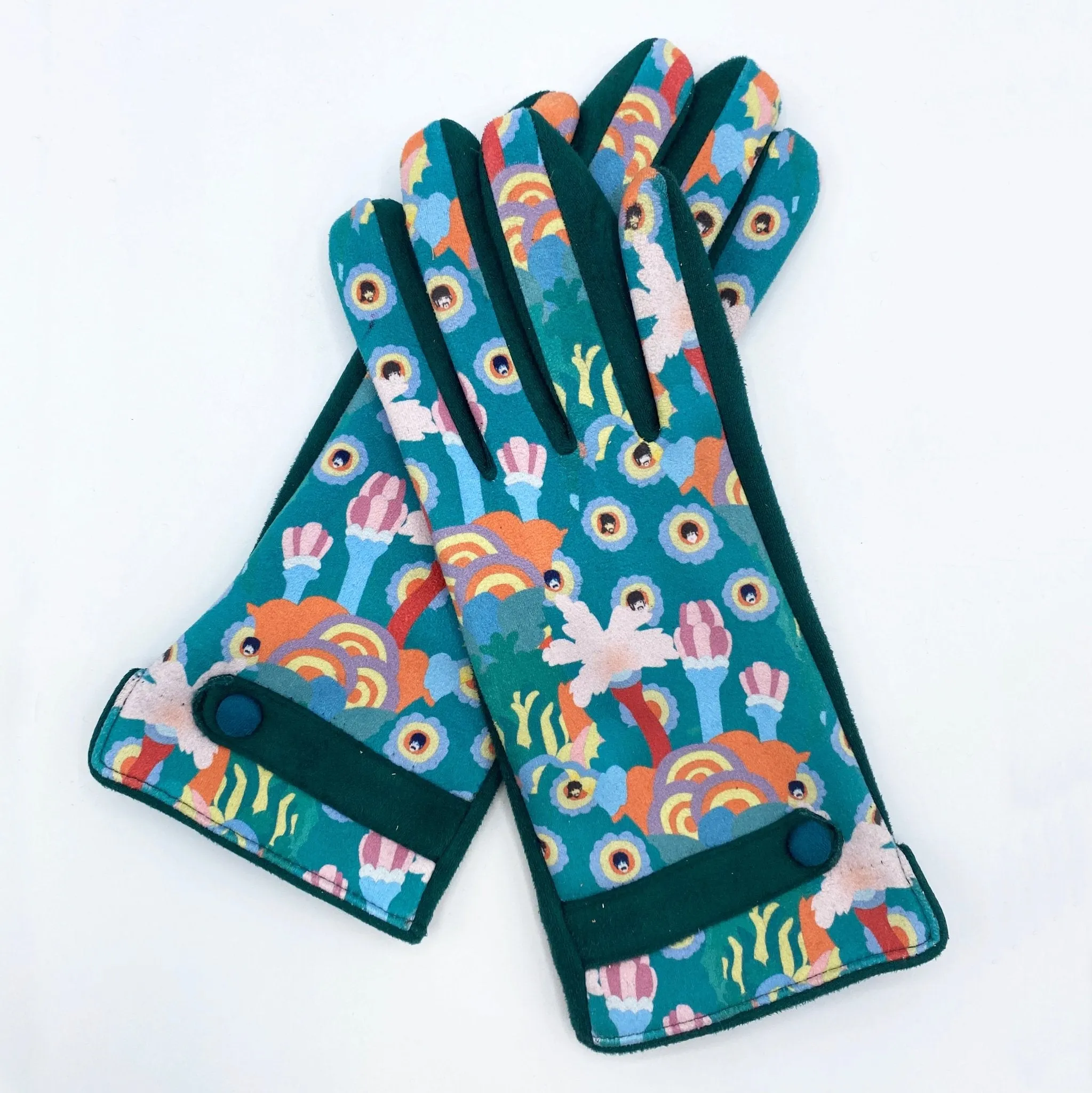 Retro Psychedelic-Patterned Gloves Inspired by The Beatles - Limited Edition