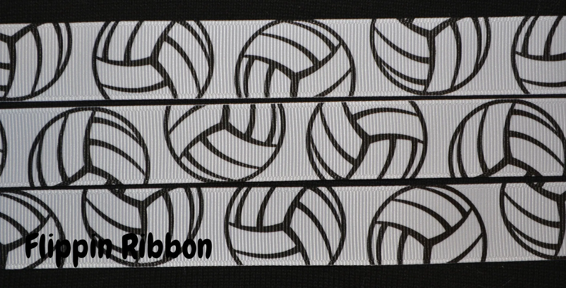 Volleyball Ribbon - 7/8 inch Printed Grosgrain