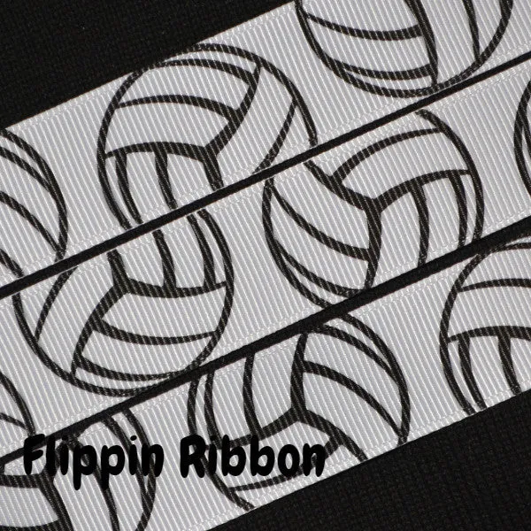 Volleyball Ribbon - 7/8 inch Printed Grosgrain