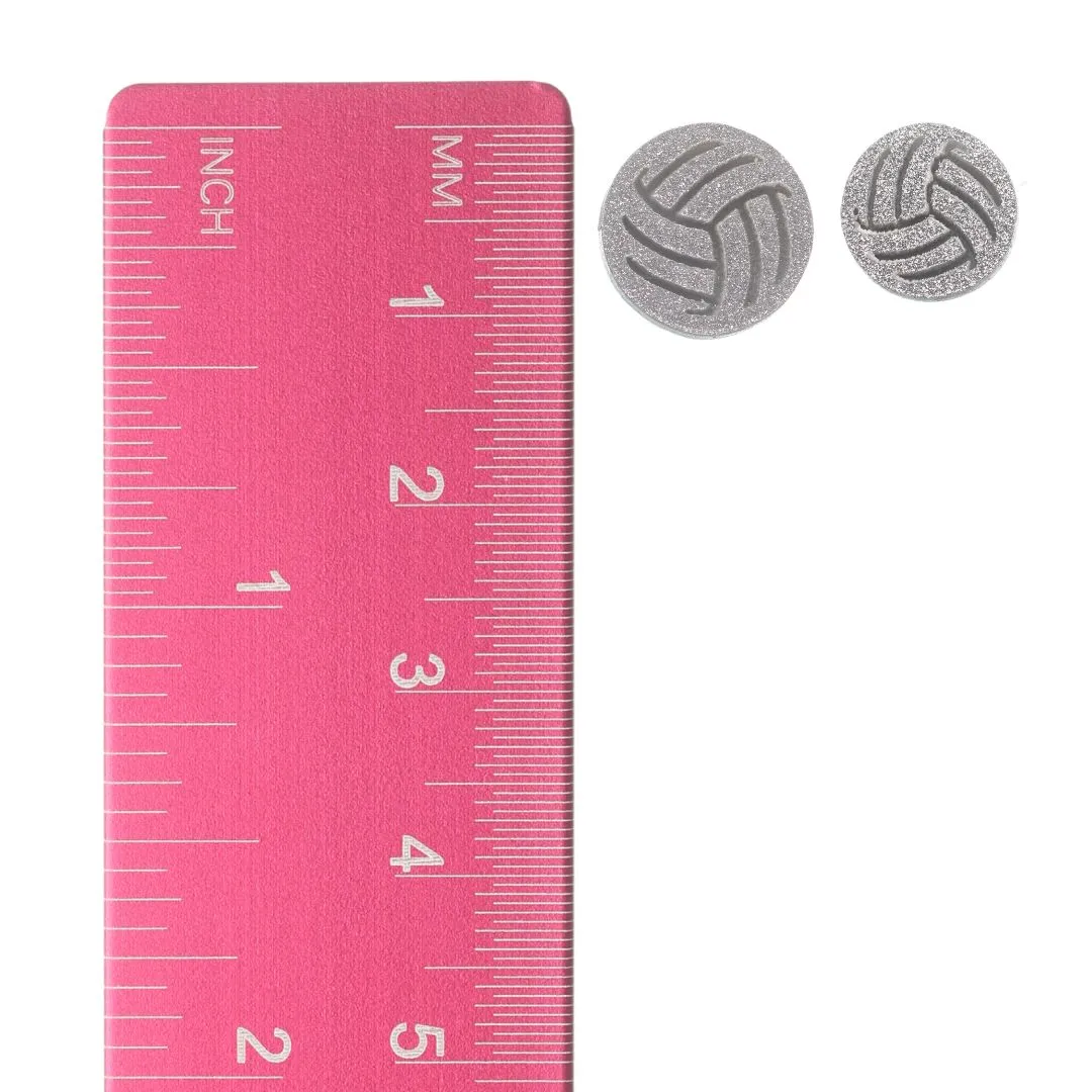 Volleyball Studs Hypoallergenic Earrings for Sensitive Ears Made with Plastic Posts