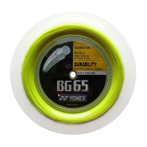 High-Quality Yonex BG 65 Badminton String Reel - 200m Length