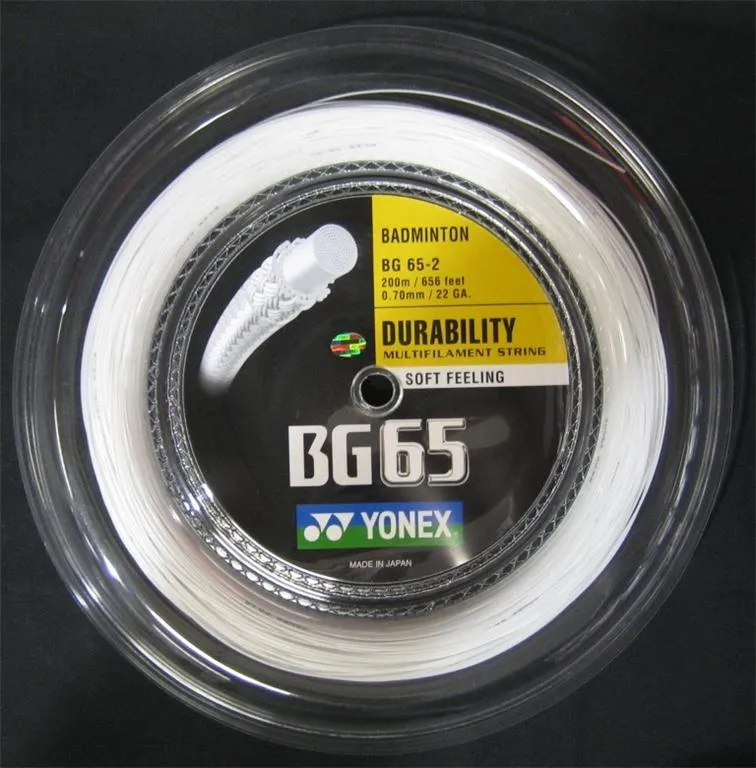 High-Quality Yonex BG 65 Badminton String Reel - 200m Length