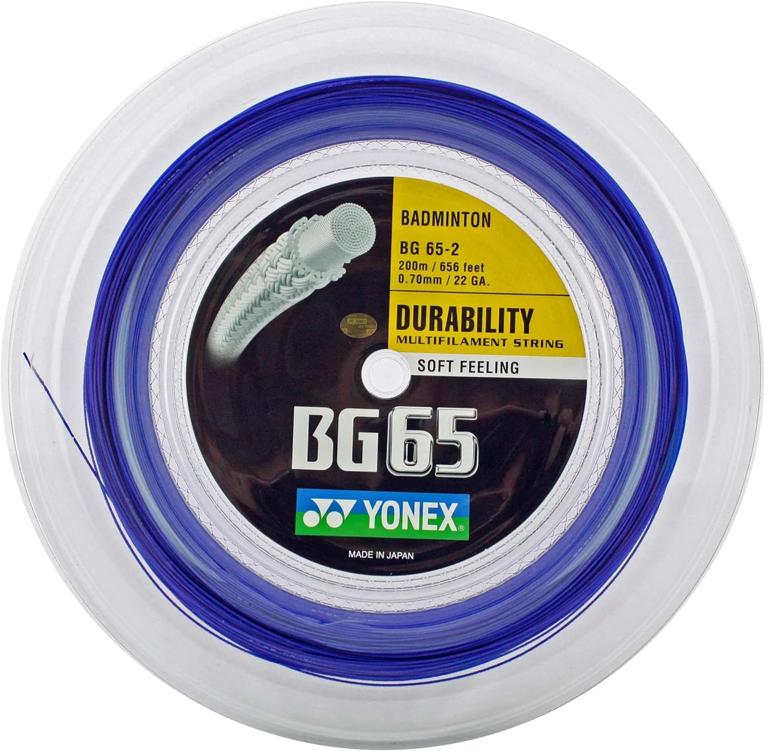 High-Quality Yonex BG 65 Badminton String Reel - 200m Length